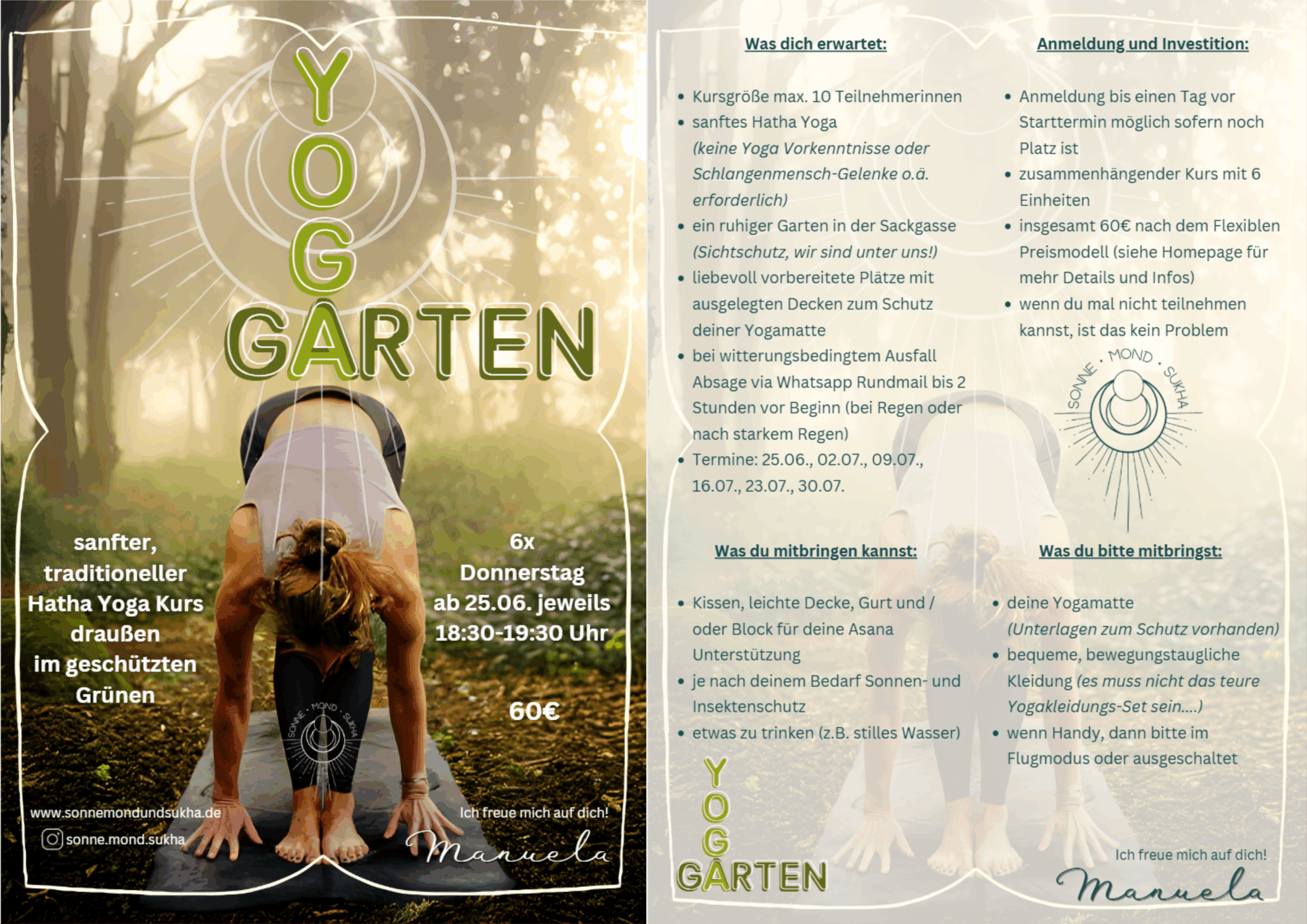 Yoga Garten Flyer